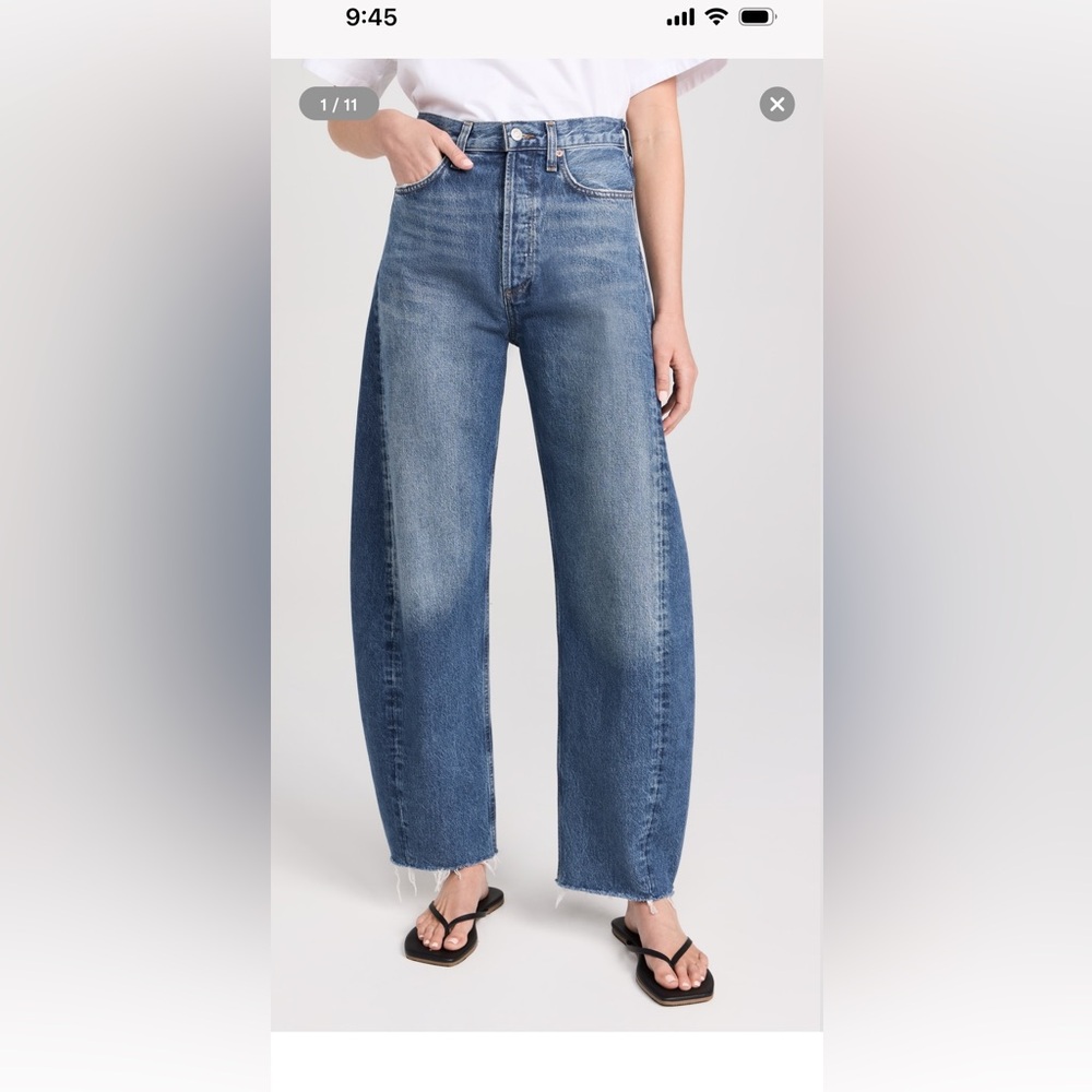 Agolde Luna High Rise Curved Taper Barrel Jeans in Split